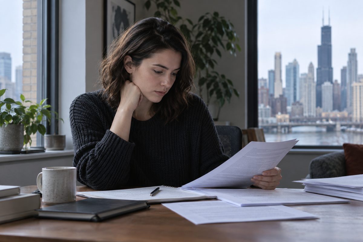 Technical editor Alina Morozova at her workstation in the Chicago editorial office.